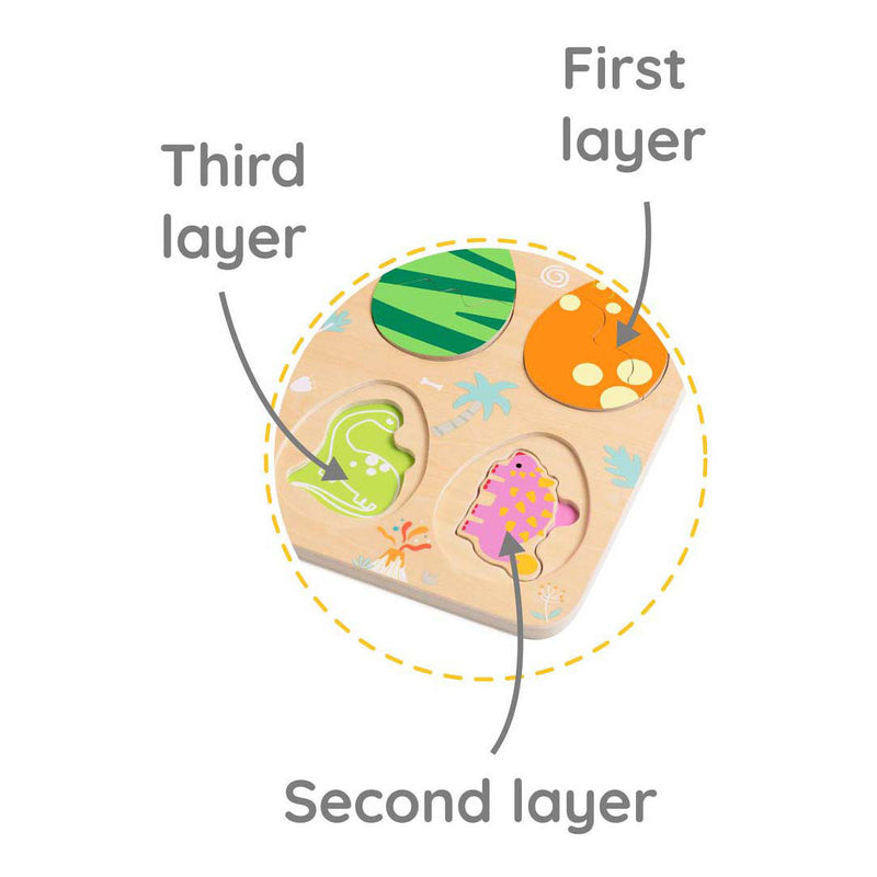 Classic World Houten Inlegpuzzel Dinosaurus, 25st.