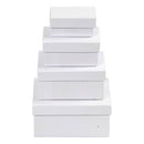 Rechthoekige Dozen Wit met Deksel, 4st.