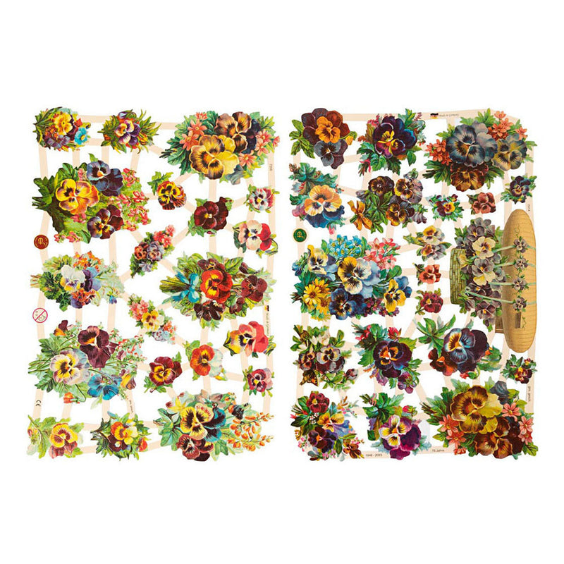 Vintage Plaatjes Viooltje, 2 Vellen