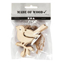 Houten Hanger Vogel, Set van 5