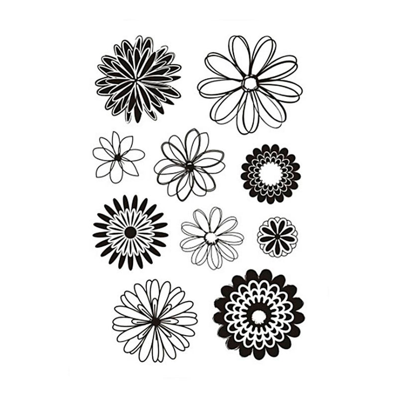 Silicone Stempels Bloemen, 1 Vel