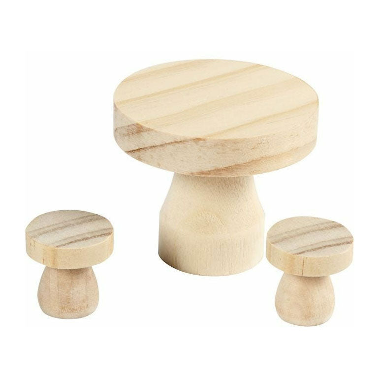 Houten Mini Meubelset, 3dlg.