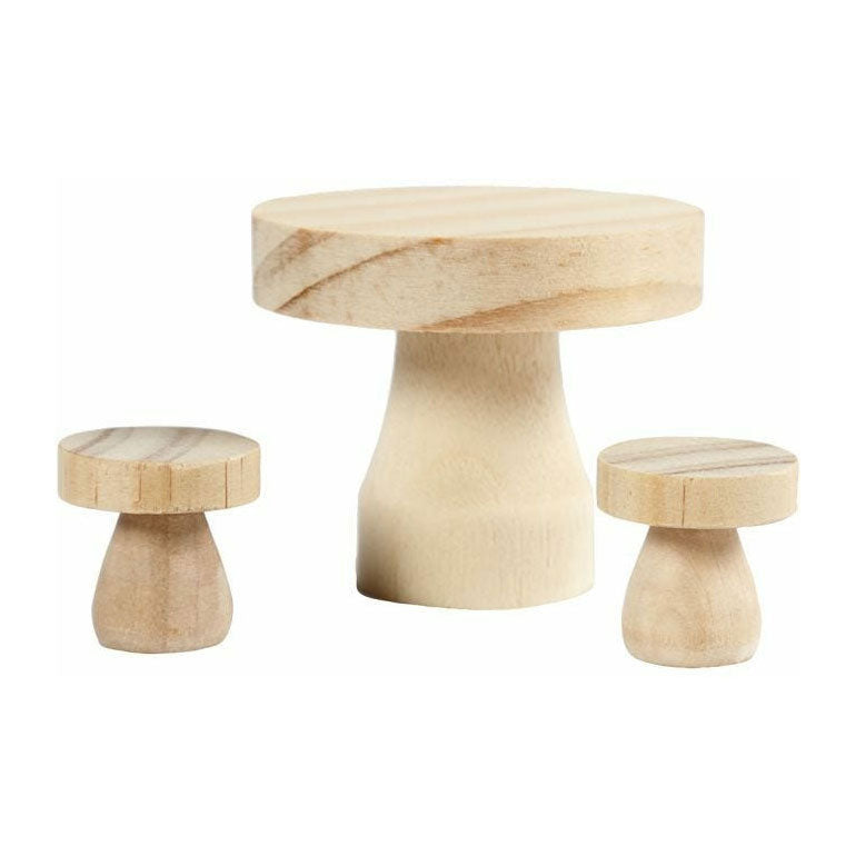 Houten Mini Meubelset, 3dlg.