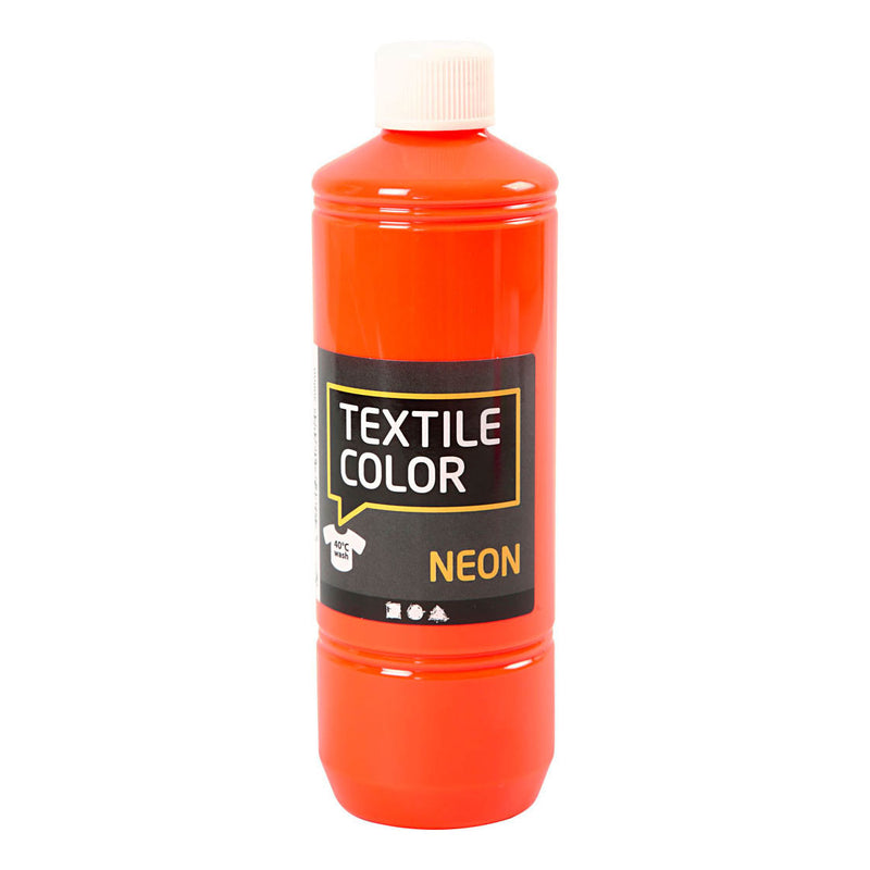 Textile Color Semi-dekkende Textielverf - Neon Oranje, 500ml