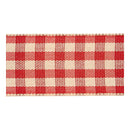 Geruit Lint Antiek Rood Wit, 25m