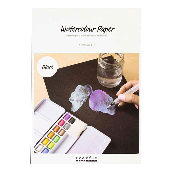 Aquarelpapier A4 230gr. - Zwart 15st.