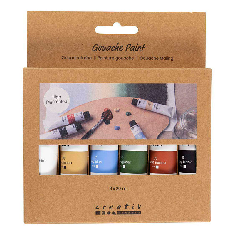 Gouacheverf Natuurlijke Kleuren - 6x20ml.