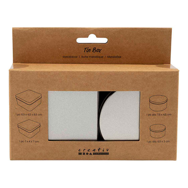 Blikjes Cirkel en Vierkant - 4st.