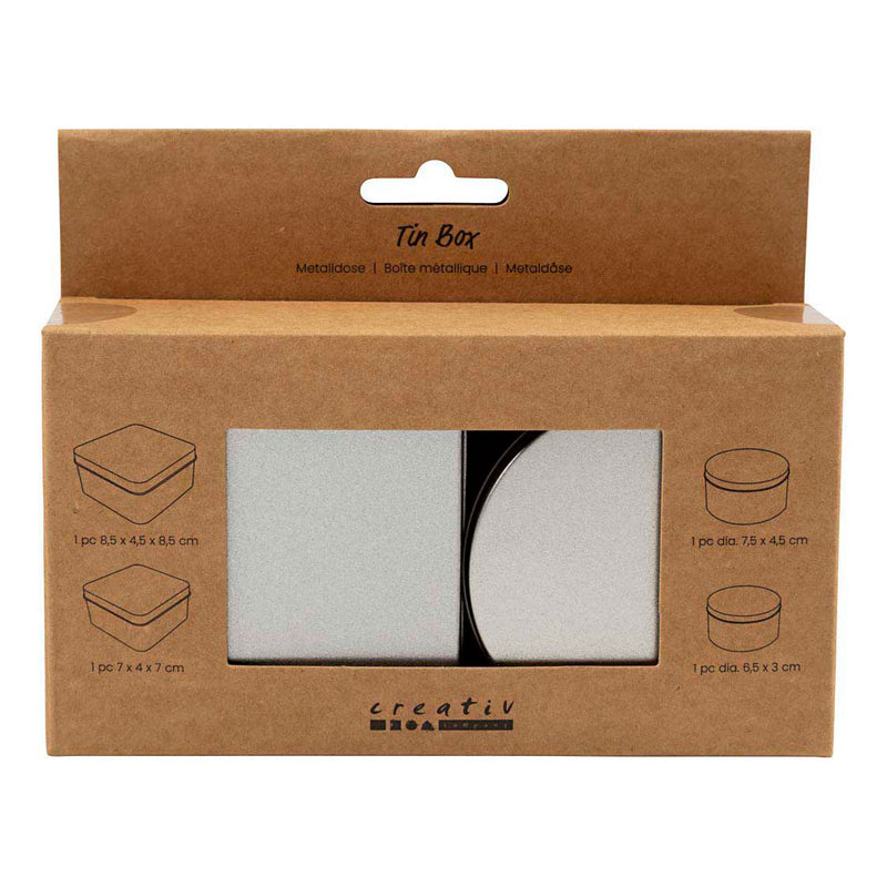 Blikjes Cirkel en Vierkant - 4st.