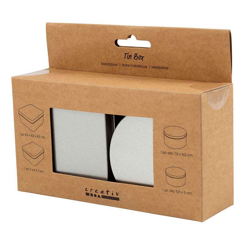 Blikjes Cirkel en Vierkant - 4st.