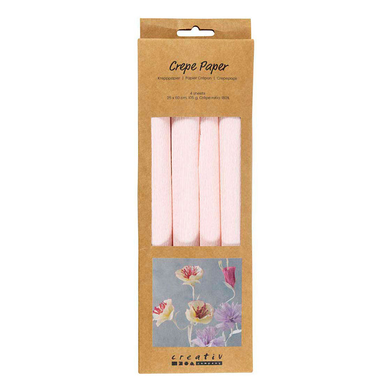 Crepepapier Lichtroze - 4st.