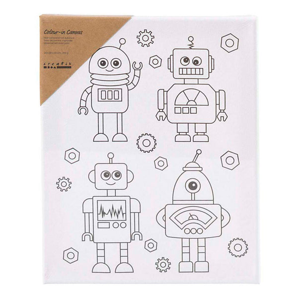 Schildercanvas met Print Robots - 24x30cm