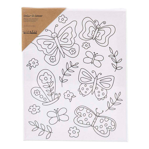 Schildercanvas met Print Vlinders - 24x30cm