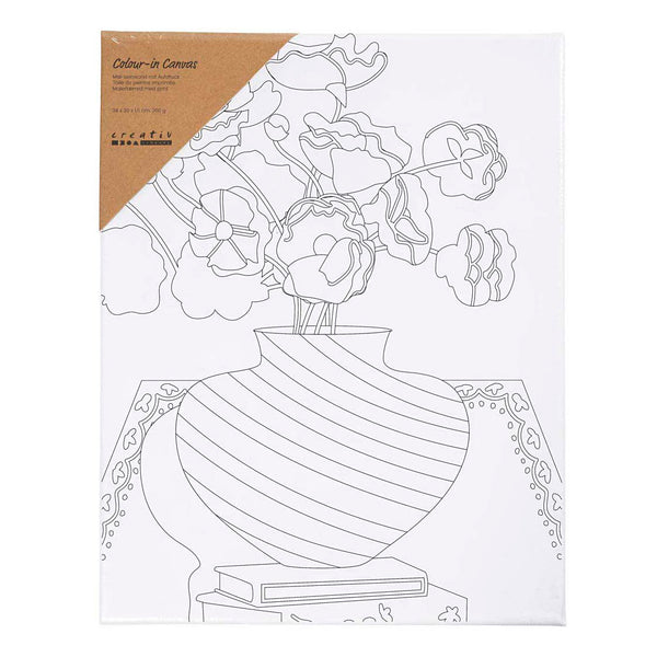 Schildercanvas met Print Boeket in Vaas - 24x30cm