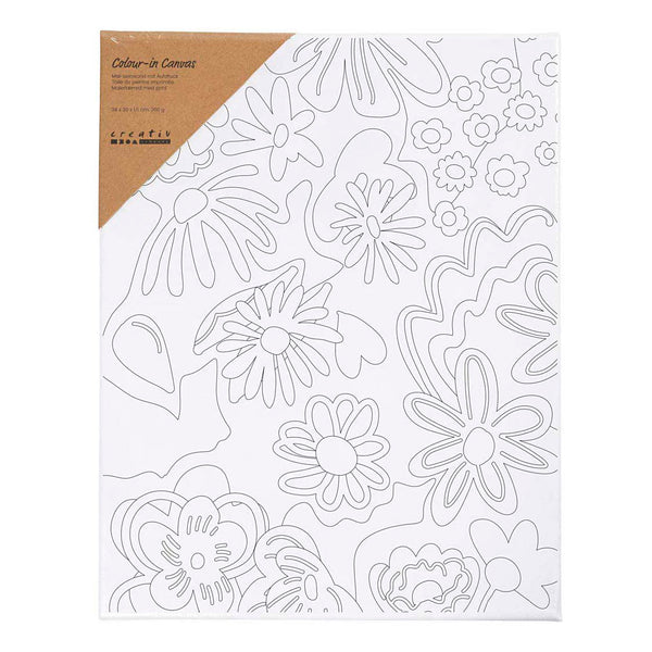 Schildercanvas met Print Bloemen - 24x30cm