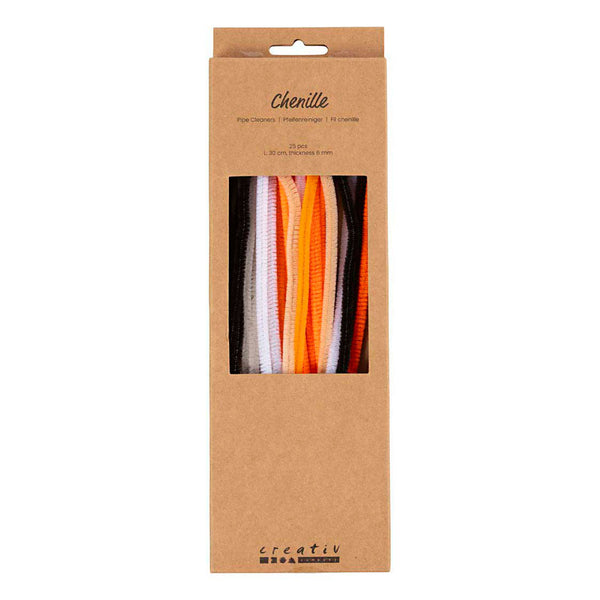 Chenille 6mm x 30cm Halloween Kleuren - 25st.