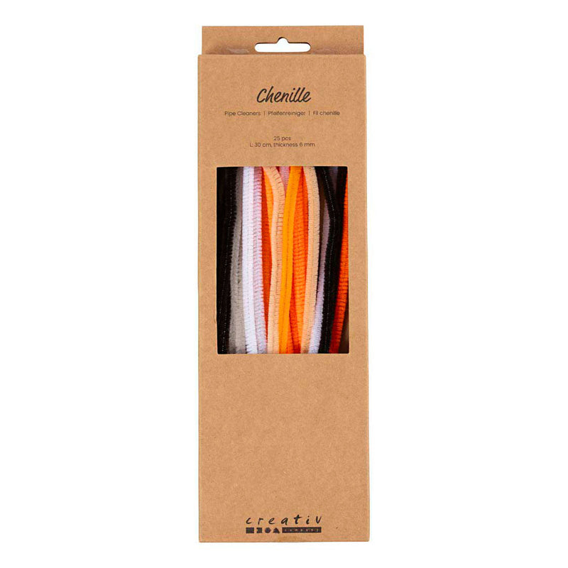 Chenille 6mm x 30cm Halloween Kleuren - 25st.