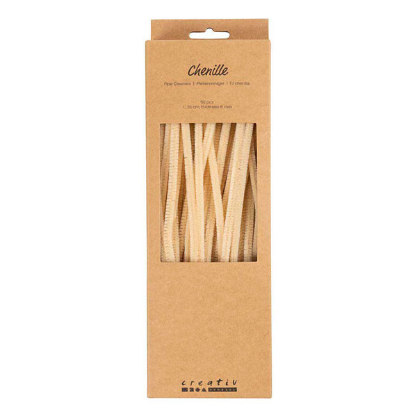 Chenille 6mm x 30cm Beige - 50st.