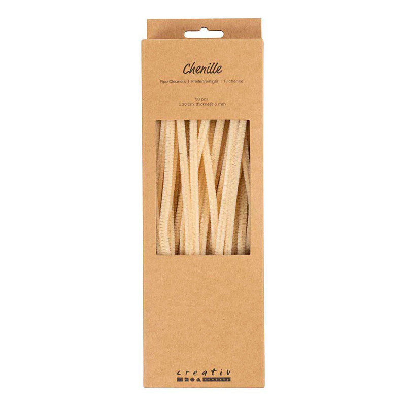 Chenille 6mm x 30cm Beige - 50st.