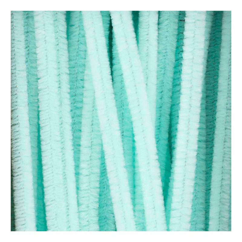 Chenille 6mm x 30cm Licht Turquoise - 50st.