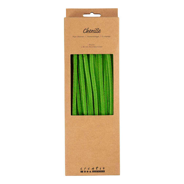 Chenille 6mm x 30cm Lime Groen - 50st.