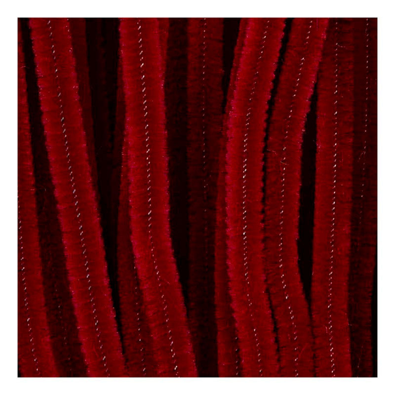 Chenille 6mm x 30cm Donkerrood - 50st.