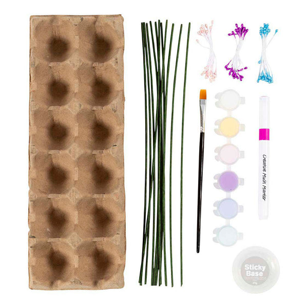 Hobbyset Bloemen van Eierdozen Pastelkleuren