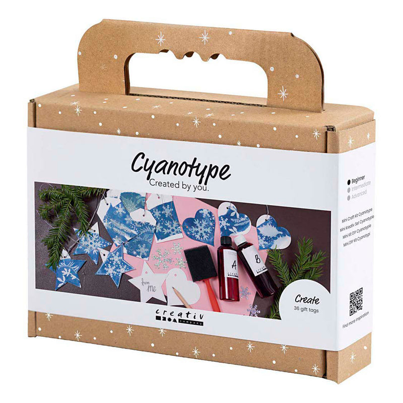 Mini Hobbyset Cyanotypie Geschenklabels blauw en Zilver