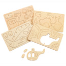 Bouwpakketje Houten 3D Voertuigen, Set van 4