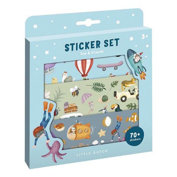 Little Dutch Stickerdoos Rosa & Friends, 3 Vellen
