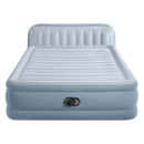 Intex 64450ND Queen Plush 2-Persoons Luchtbed + Ingebouwde Pomp 236x152x86 cm Grijs/Lichtblauw