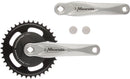 Crankstel 38T Miranda Alfa 1 voor 3/32  ketting met zwarte disc 9.2cm en zilveren crank