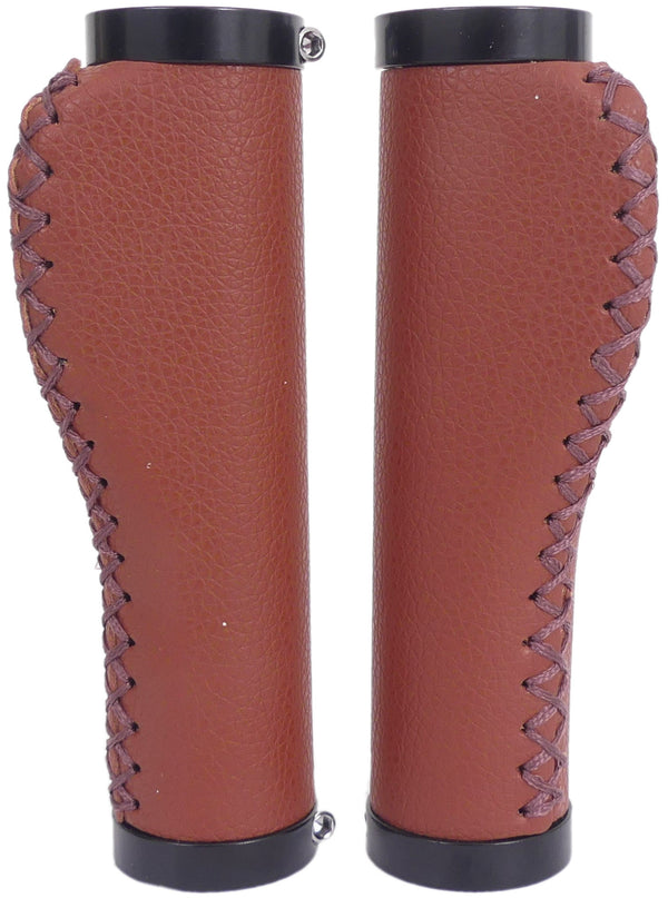 Handvatset Edge Leer  incl Lockring - camel brown- 135/135mm  (werkplaatsverpakking)
