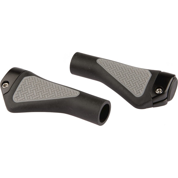 Handvatpaar Mirage Grips in style #45 - 132/132 mm met lockring  - zwart /grijs