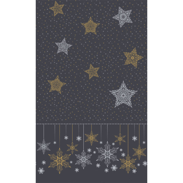 Duni tafellaken Snowstars Black 138x220cm