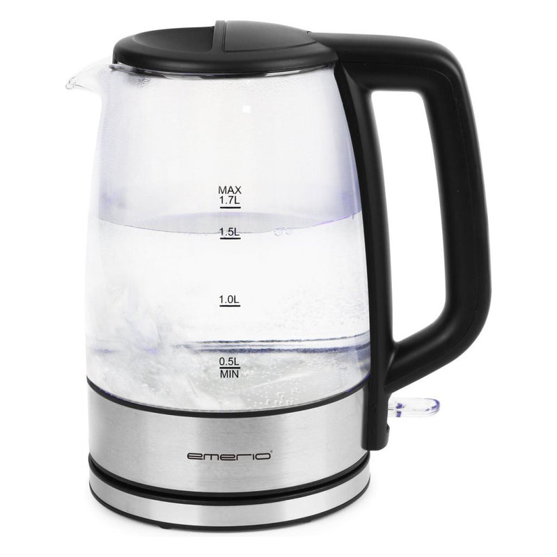 Emerio WK-130126 Glazen Waterkoker 1.7L 2200W RVS/Zwart