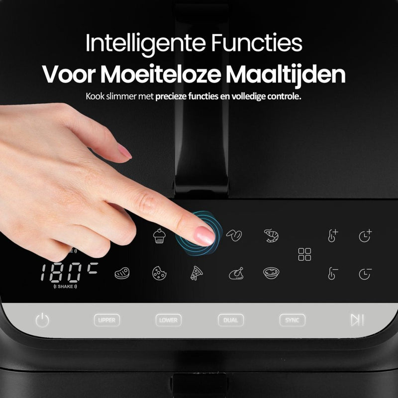 Emerio AF-133542 Heteluchtfriteuse 3.5L + 6.5L 2500W Zwart