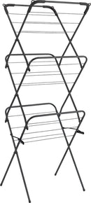 Tomado Droogrek Concerto 9,5m Drooglengte Zwart met Haakjes voor Kledinghangers