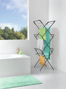 Tomado Droogrek Concerto 9,5m Drooglengte Zwart met Haakjes voor Kledinghangers