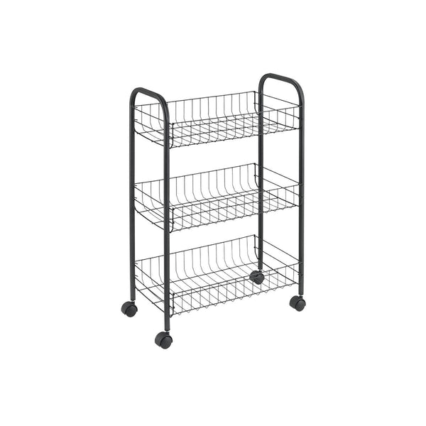 Metaltex keukentrolley - Lugano 63x41x23cm zwart