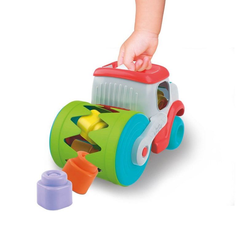 Clementoni Baby Soft Clemmy Stoomwals Voertuig met Blokken, 9dlg.
