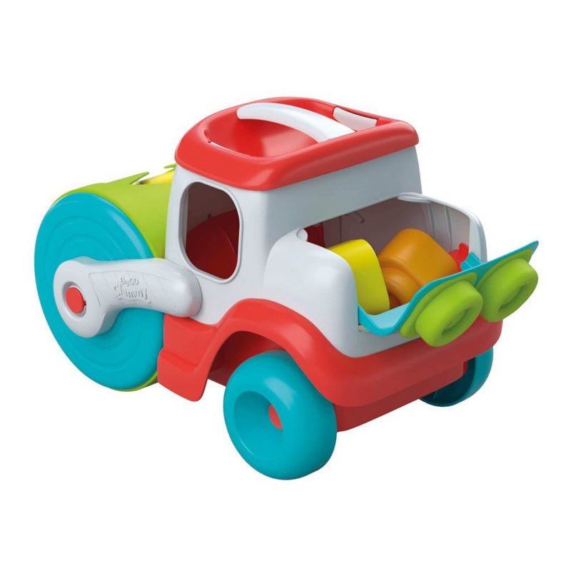 Clementoni Baby Soft Clemmy Stoomwals Voertuig met Blokken, 9dlg.