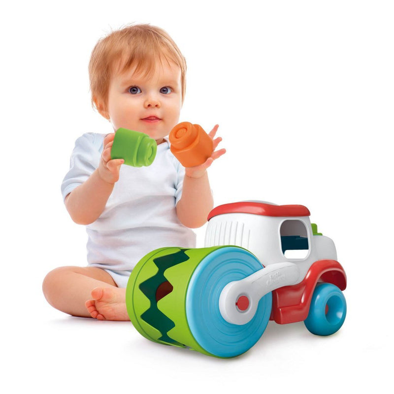 Clementoni Baby Soft Clemmy Stoomwals Voertuig met Blokken, 9dlg.