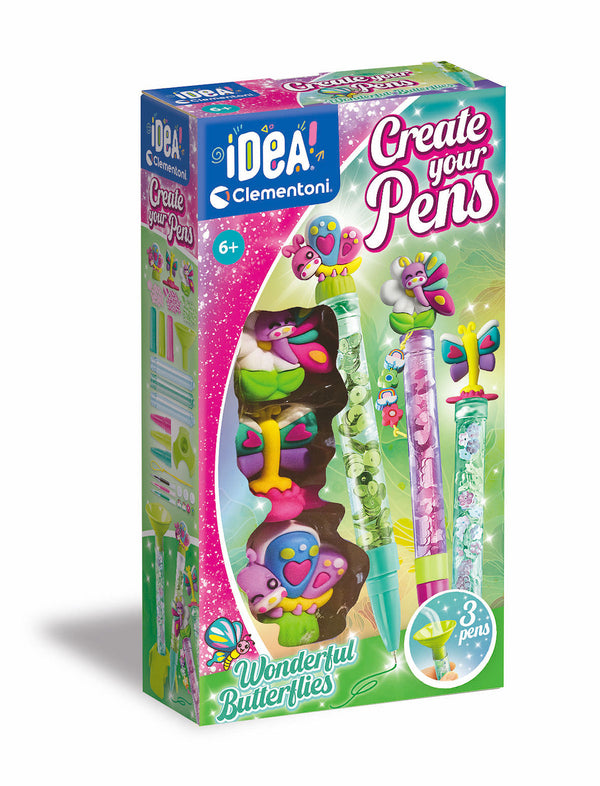 Clementoni Idea Maak je eigen Pennen - Wonderful Butterflies