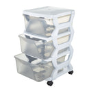 Bama Insieme Ladesysteem met Wieltjes 3 Laden 36x40x62 cm Wit/Transparant