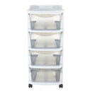 Bama Insieme Ladesysteem met Wieltjes 4 Laden 36x40x80 cm Wit/Transparant