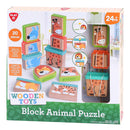 Play Houten Blokpuzzel Dieren, 20dlg.