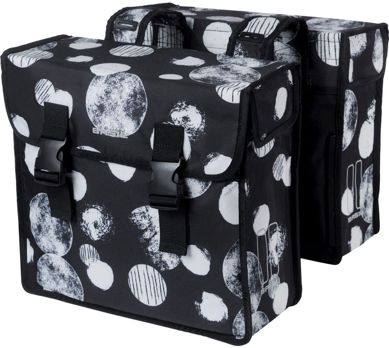 Dubbele fietstas Basil Mara XL Sphere 35 liter 14 x 36 x 44 cm - zwart/grijs