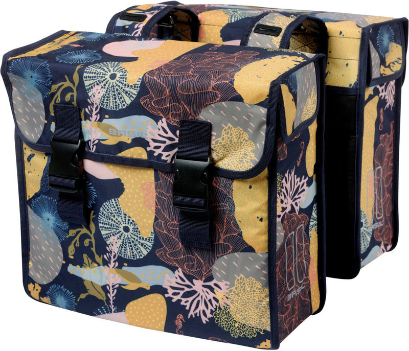 Dubbele fietstas Basil Mara XL Reef 35 liter 14 x 36 x 44 cm - nachtblauw