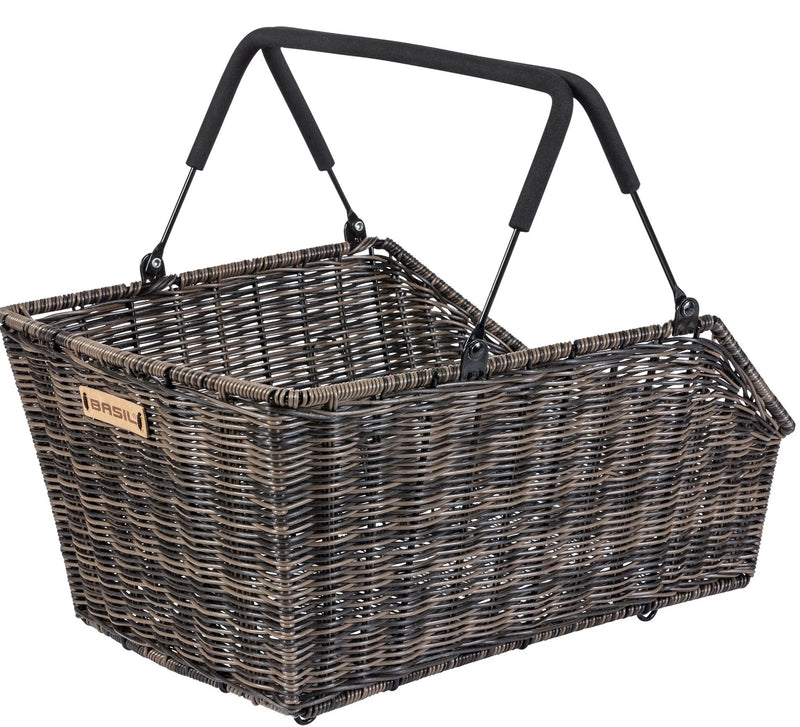 Fietmand Basil Cento Rattan Look met MIK bevestiging 22 liter 41 x 25 x 12 cm - bruin